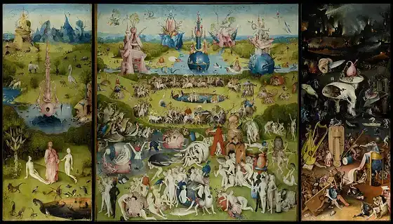 Vue d’ensemble du triptyque de Bosch